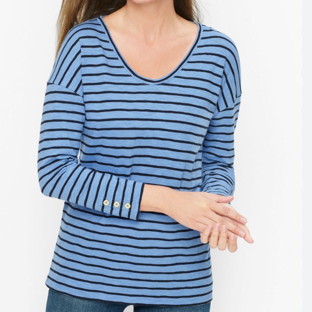 Talbots Driftwood Stripe Tee